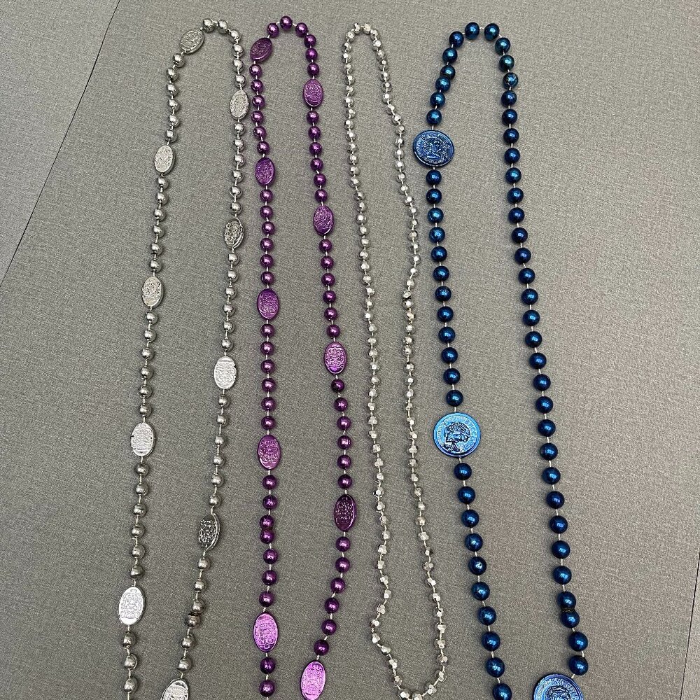 4 pack decorative beaded necklace and fun sweater necklace bundle